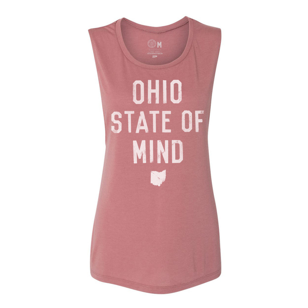 WOMEN'S OHIO STATE OF MIND MUSCLE TANK / MAUVE
