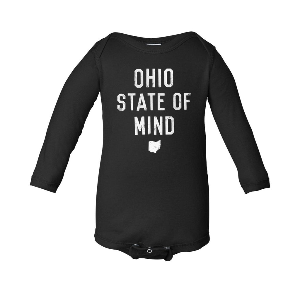 OHIO STATE OF MIND  /  BABY LONG SLEEVE ONESIE - BLACK