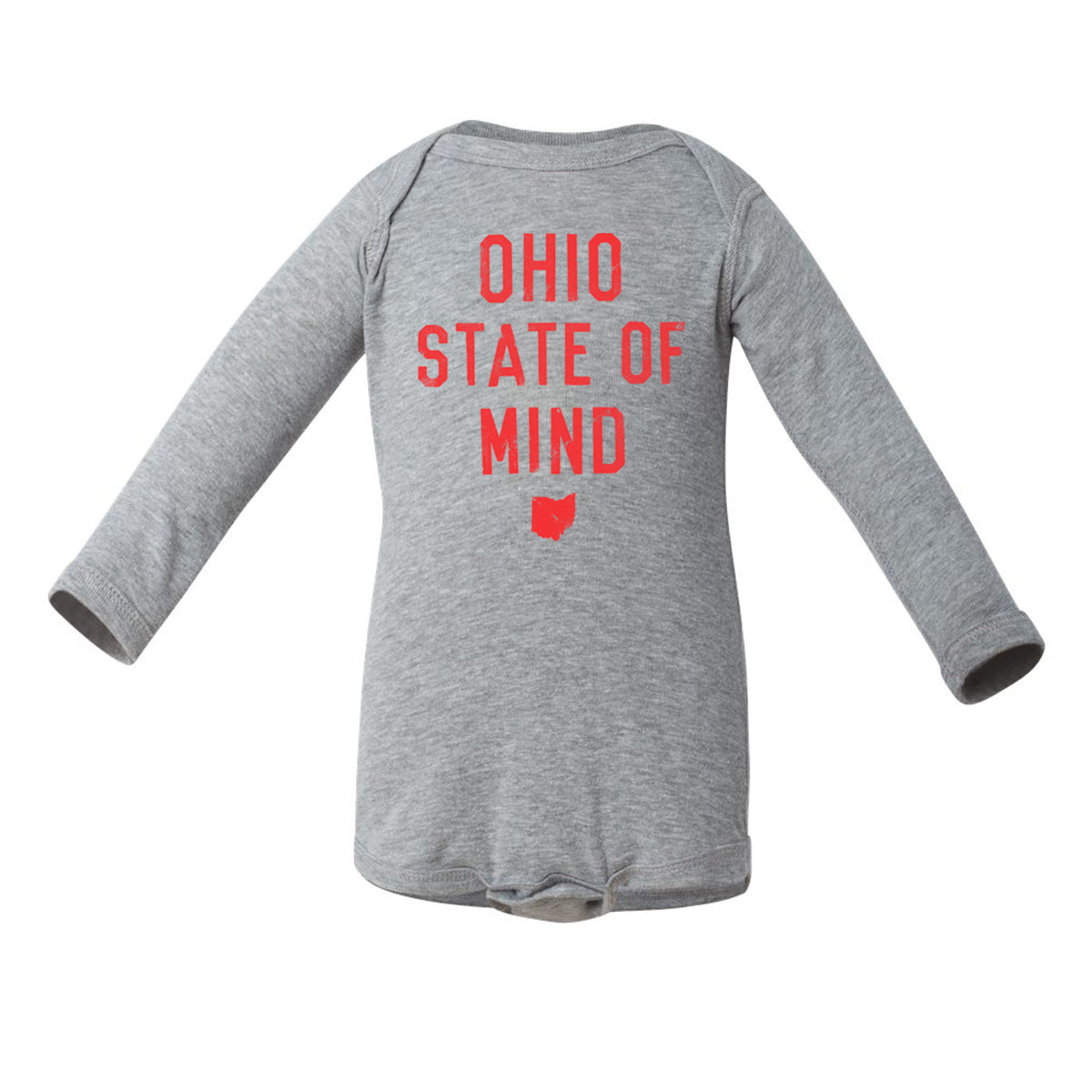 OHIO STATE OF MIND  /  BABY LONG SLEEVE ONESIE - H. GREY