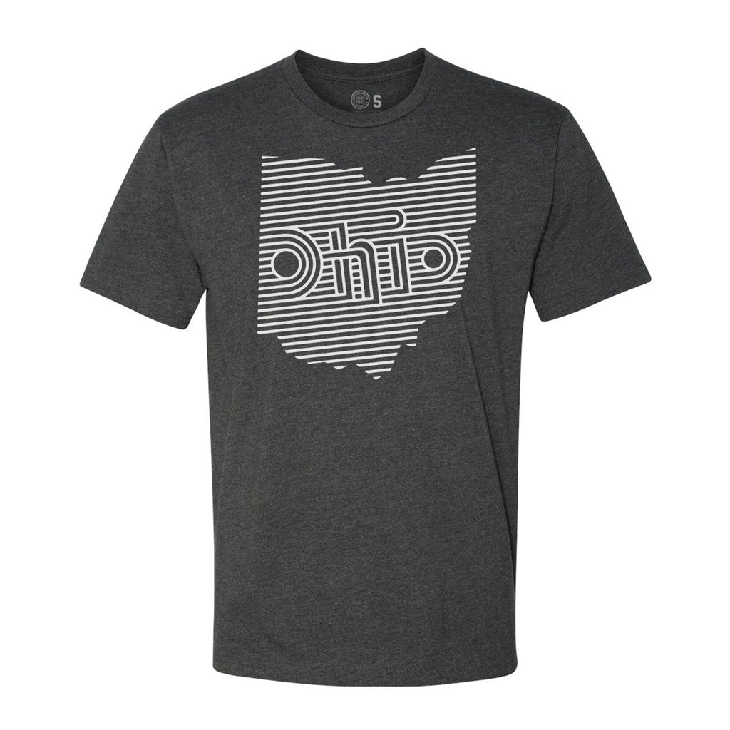 OHIO RETRO LINES - T-Shirt / CHARCOAL